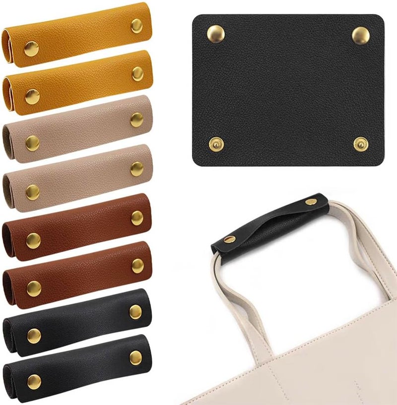VIOKKO 8 Pieces Handbag Handle Leather Wrap Cover, Luggage Bag Grip Protector Saddle, Soft Purse Strap Pad Identifier for Shopping Bag Travel Bag Suitcase Tote Bag - Image 3